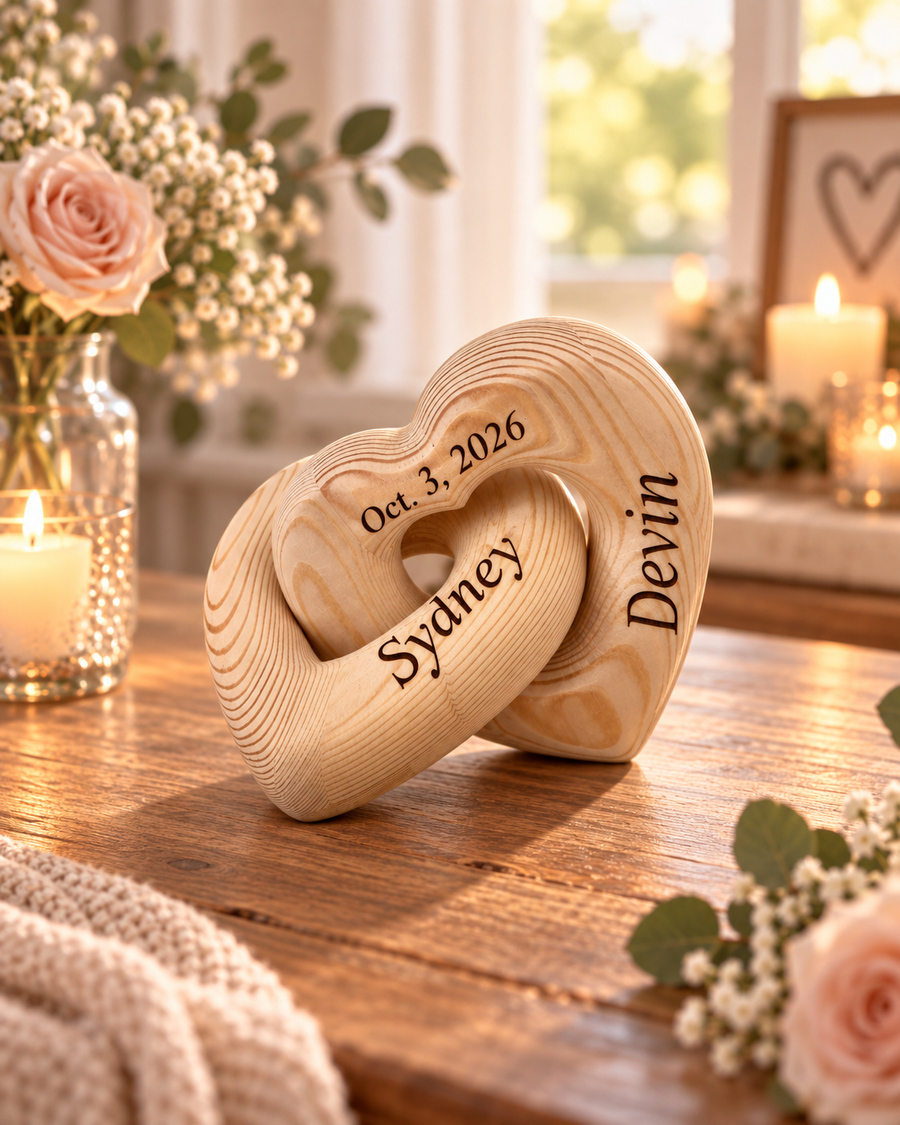 Interwined Wooden Heart