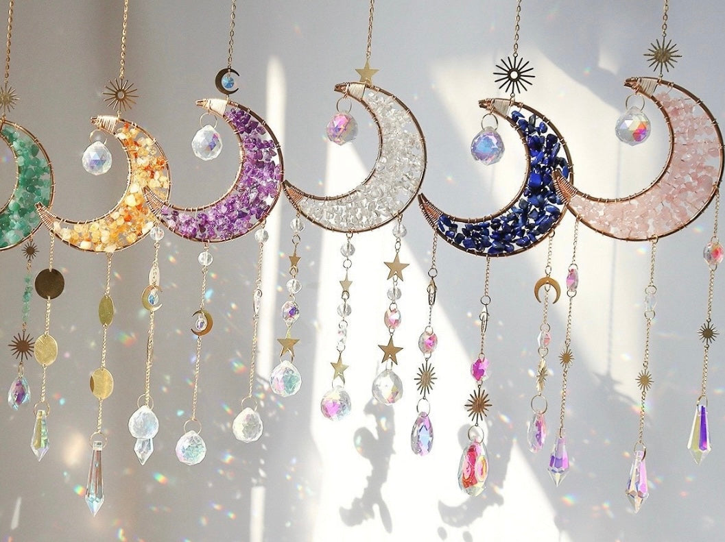 — Celestial Crescent Moon Suncatchers —