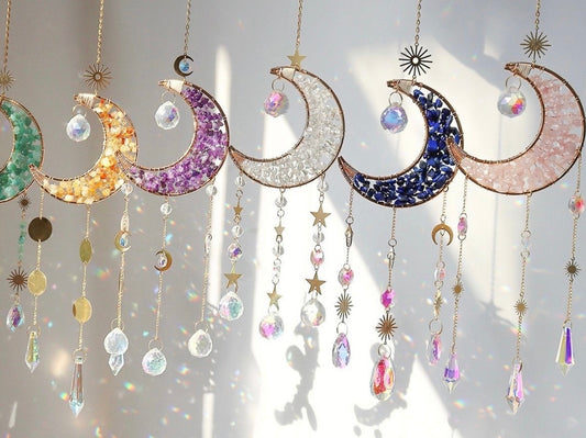 — Celestial Crescent Moon Suncatchers —
