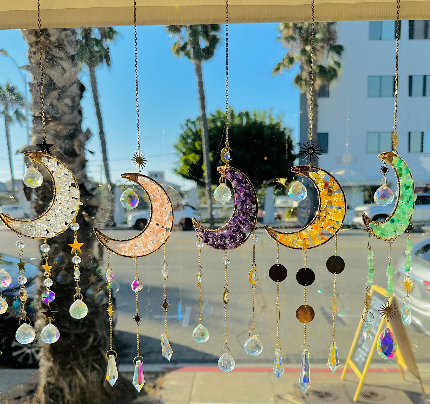 — Celestial Crescent Moon Suncatchers —