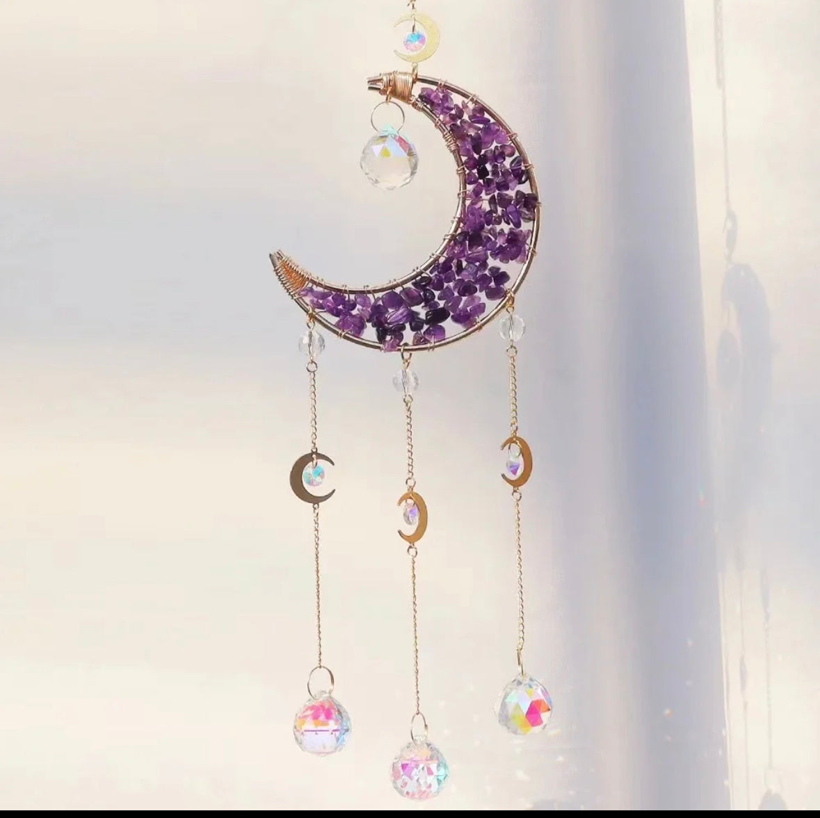 — Celestial Crescent Moon Suncatchers —