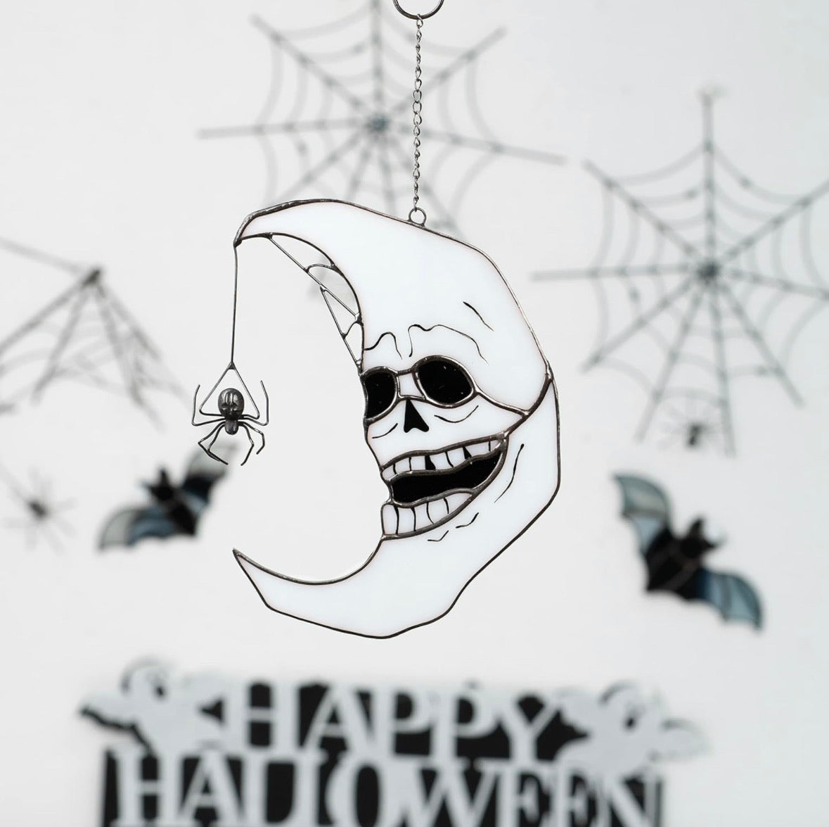 Scary Skull Crescent Moon