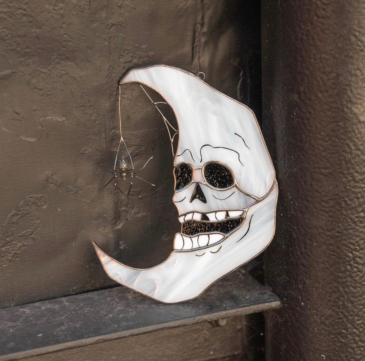Scary Skull Crescent Moon