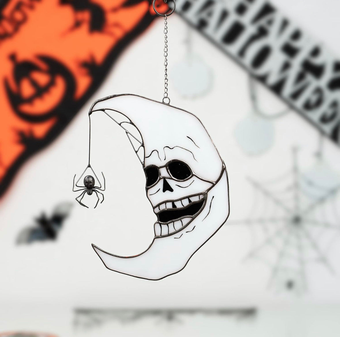 Scary Skull Crescent Moon