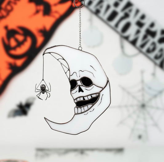 Scary Skull Crescent Moon
