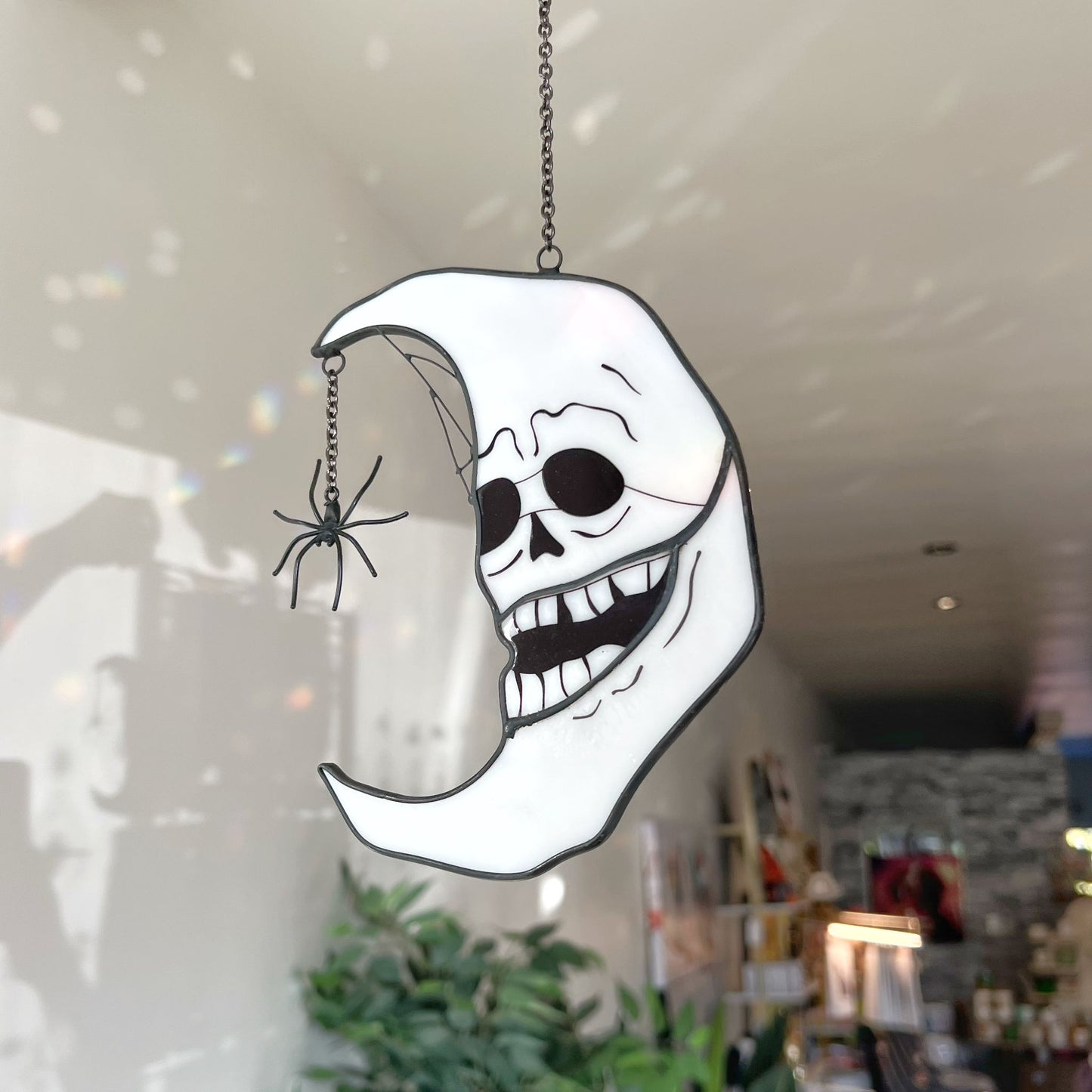 Scary Skull Crescent Moon