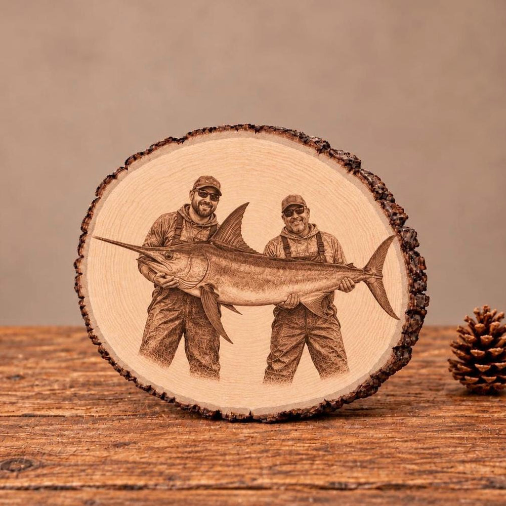 Personalized Hunting Wood Engraving, Custom Sportsman Photo Plaque, Hunter Gift, Fishing & Hunting Keepsake, Gift for Dad