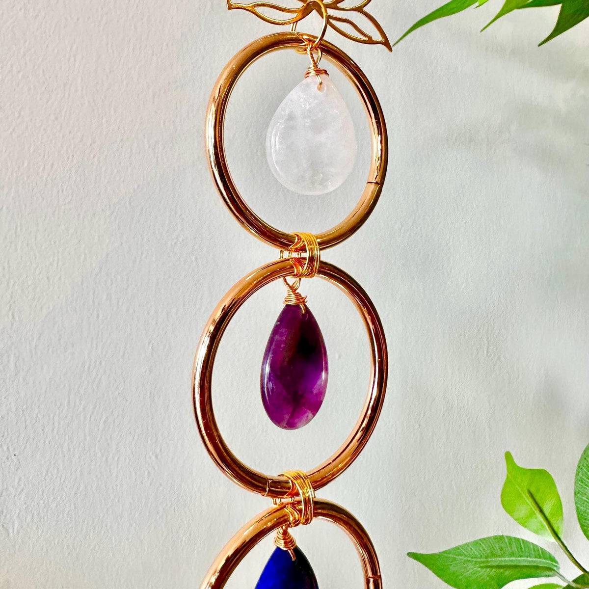 7 Chakra Wall Hanging Decor, Crystal Healing Suncatcher, Boho Spiritual Decor, Meditation Room Ornament, Macrame Wall Ar
