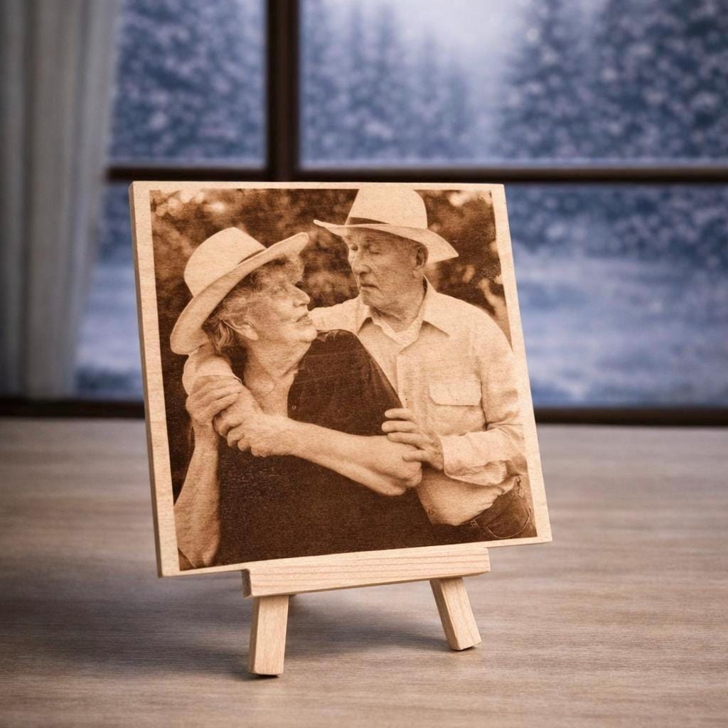 Personalized Wood Photo Engraving, Rustic Home Decor, Custom Photo on Wood, Timeless Keepsake