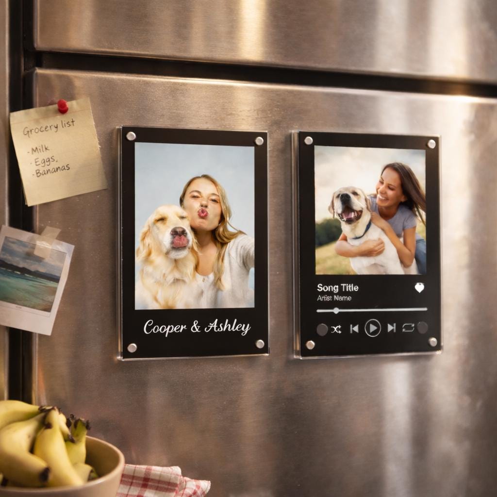 Personalized Pet Photo Magnet, Custom Dog Photo Fridge Magnet, Pet Picture Gift