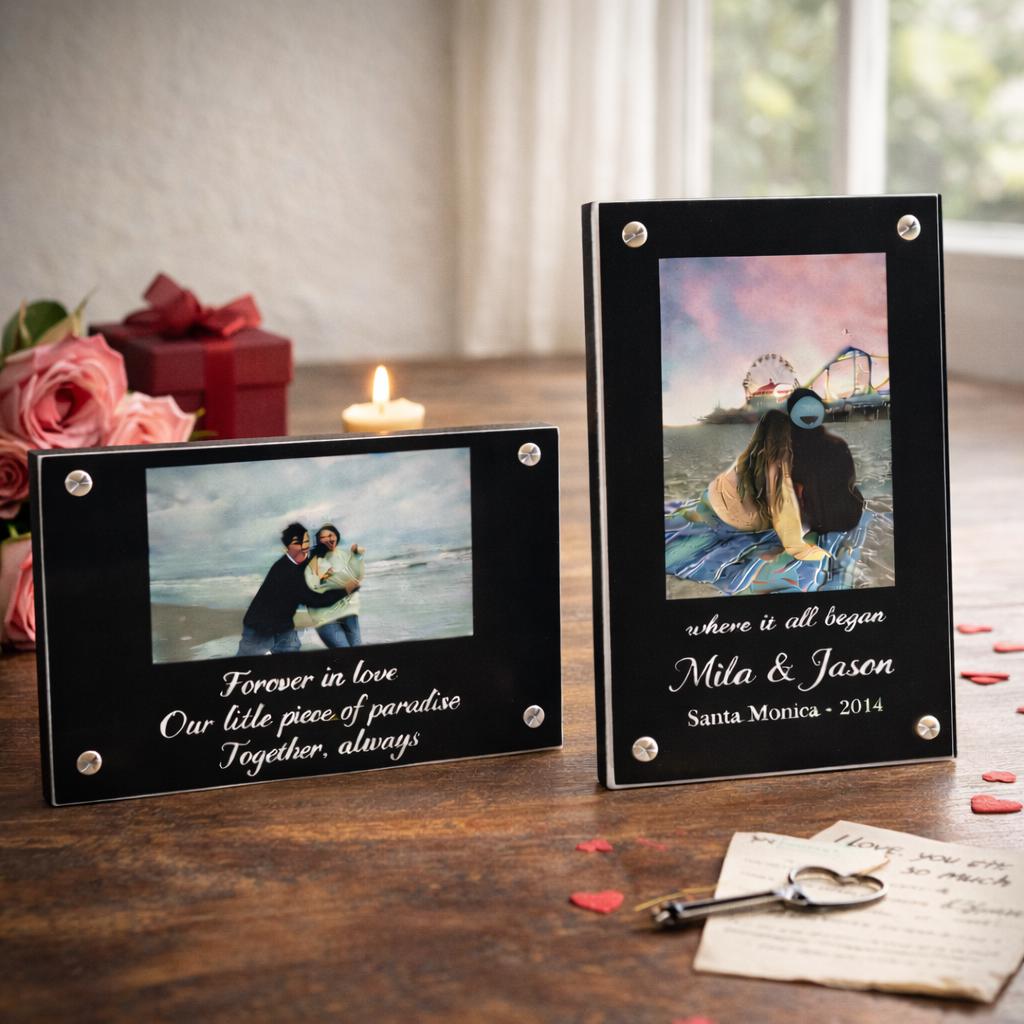 Personalized Acrylic Photo Frame, Valentine’s Day Gift, Custom Couple Picture, Anniversary Home Decor