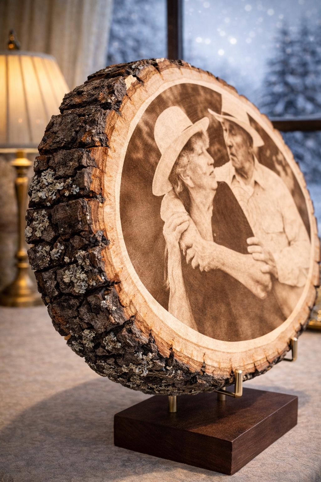 Personalized Mother’s Day Gift, Custom Family Photo Engraving on Wood, Engraved Mom Portrait, Custom Photo Gift for Mom