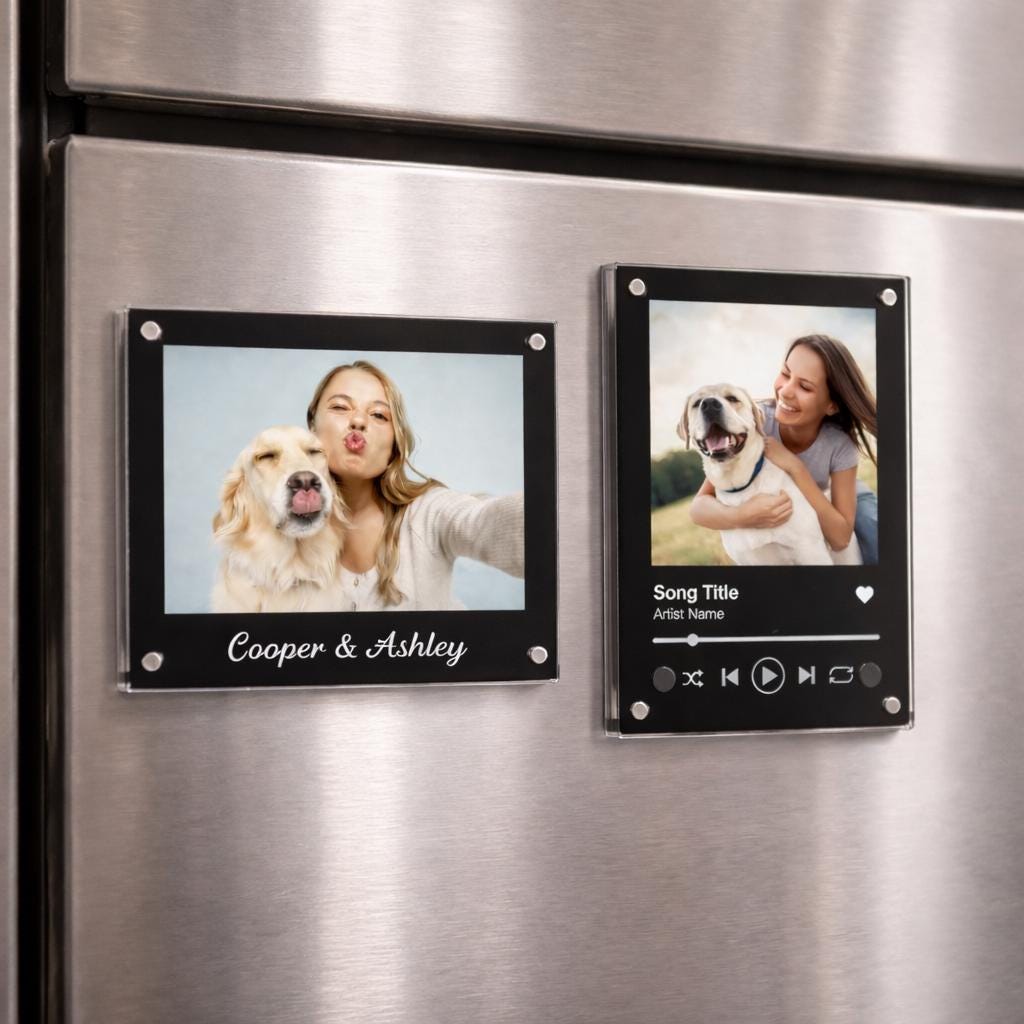 Personalized Pet Photo Magnet, Custom Dog Photo Fridge Magnet, Pet Picture Gift