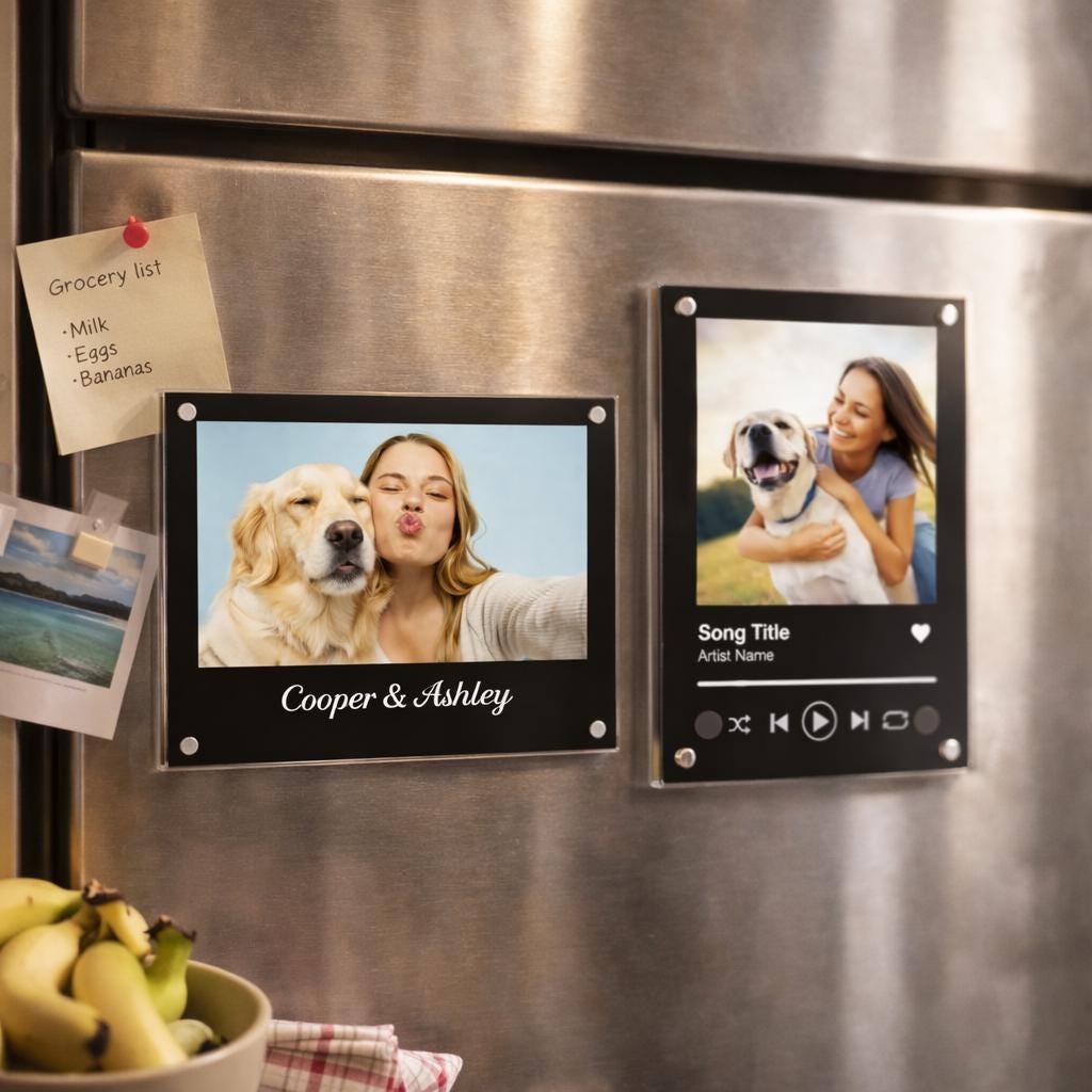 Personalized Pet Photo Magnet, Custom Dog Photo Fridge Magnet, Pet Picture Gift