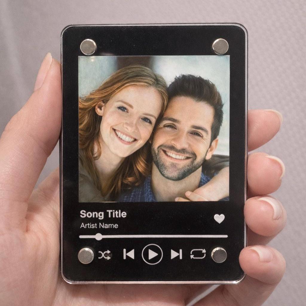 Personalized Photo Magnet, Valentine’s Day Gift for Couples, Song Title Fridge Magnet, Custom Romantic Keepsake