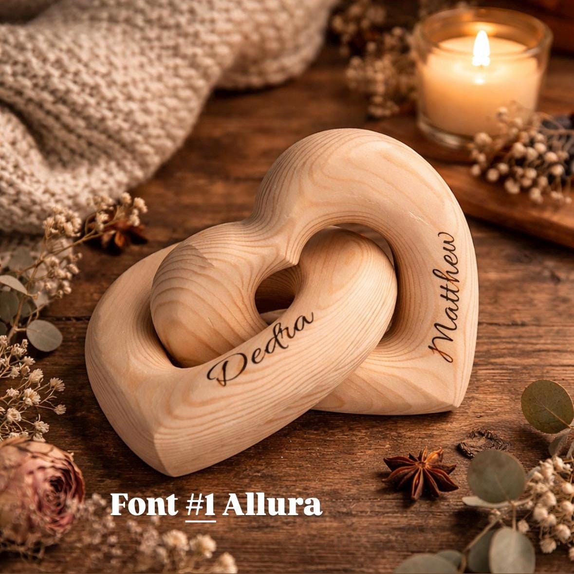 Personalized Wooden Infinity Heart, Custom Names Keepsake For Couples, Anniversary Wedding Gift
