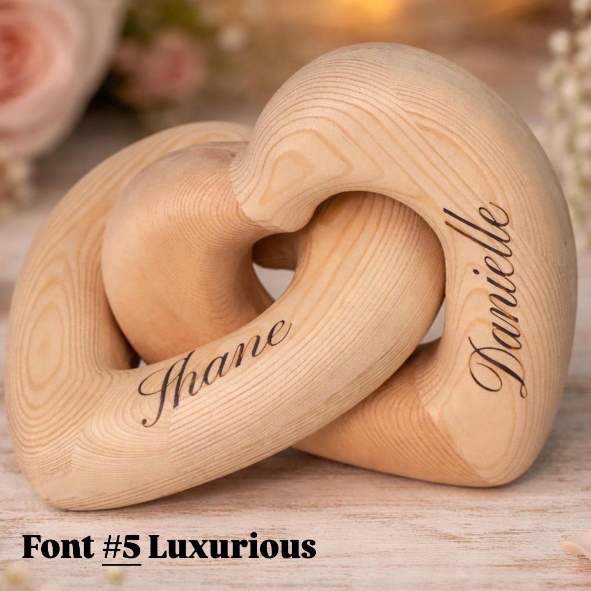 Personalized Wooden Infinity Heart, Custom Names Keepsake For Couples, Anniversary Wedding Gift