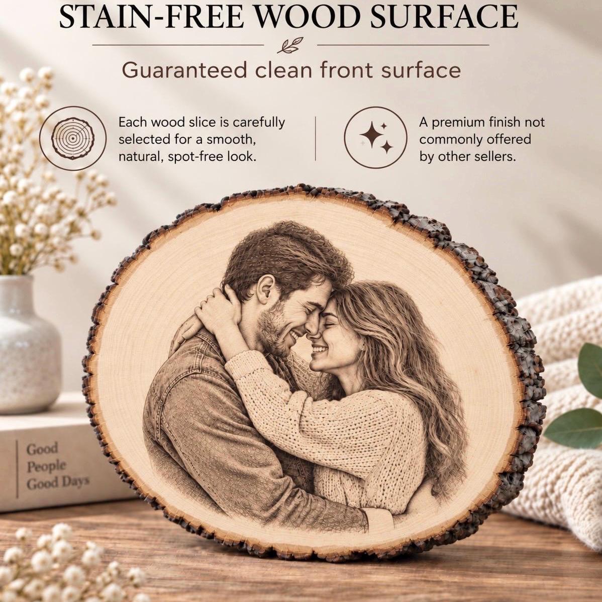 Personalized Wood Photo Engraving, Anniversary Gift for Couple, Wedding Gift, Memorial Keepsake, Custom Photo Plaque