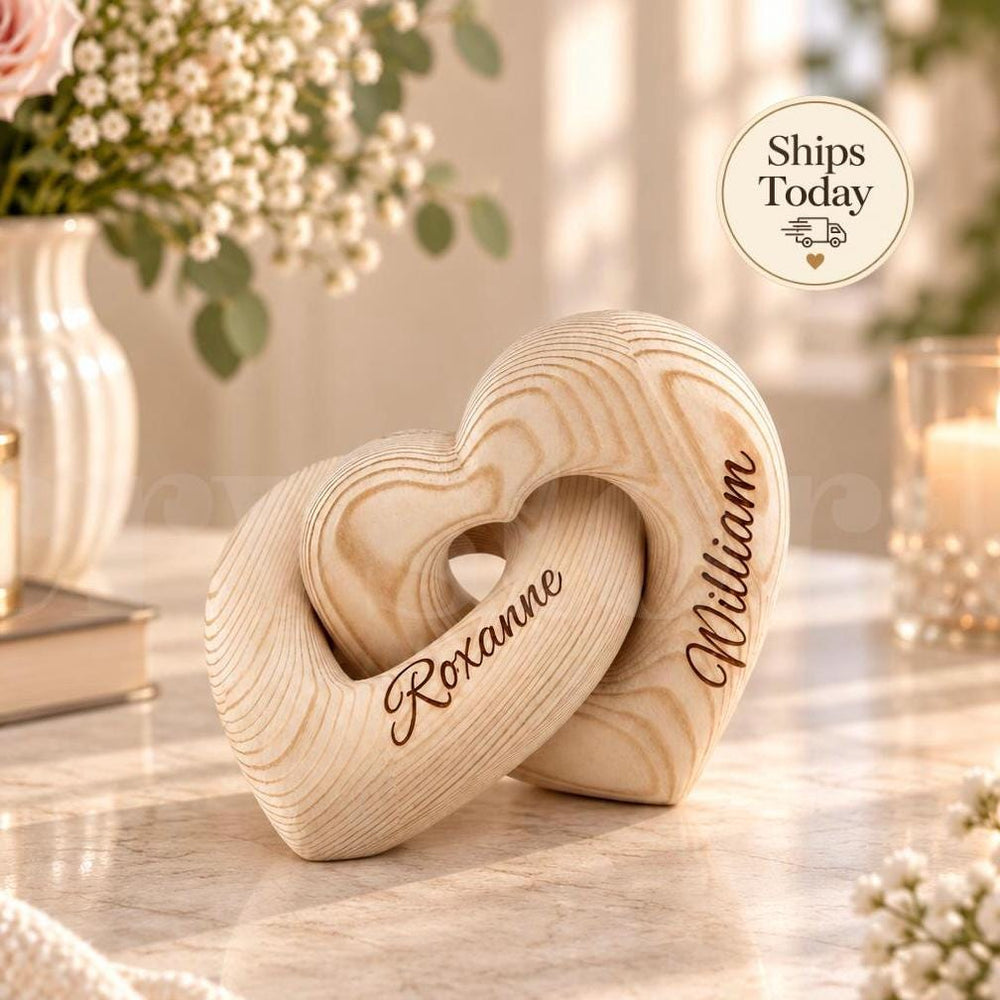 Personalized Wooden Hearts with Names