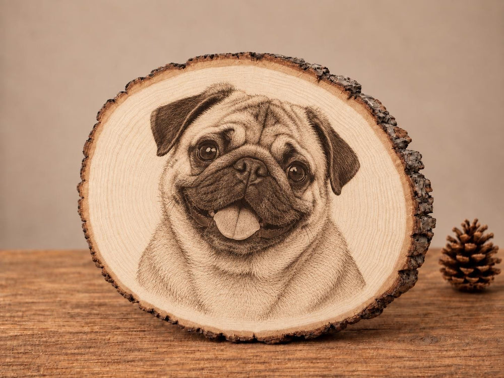 Custom Pet Portrait Wood Engraving, Personalized Dog Memorial Gift, Pet Photo on Wood, Dog Loss Gift, Rustic Pet Keepsake